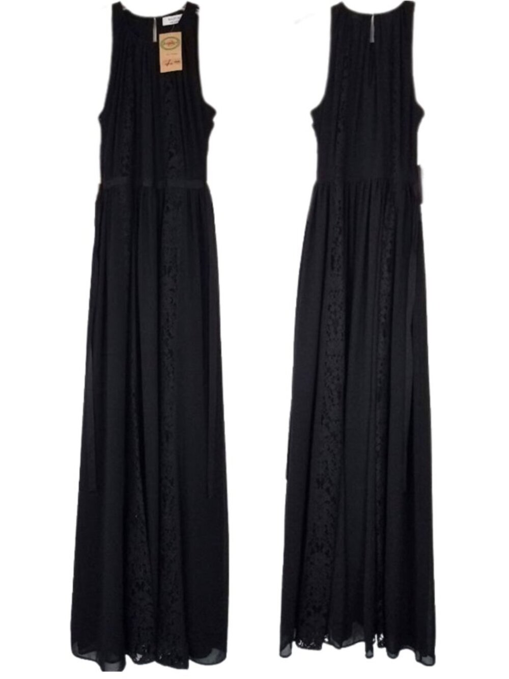 BAILY 44 Gypsy Dress Black Super Long Lace Contrast Maxi - Women's M
